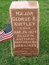 Major George R Kirtley Grave Marker in the Springfield National Cemetery