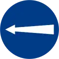 Follow arrow direction (left)
