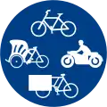 Bicycle, tricycle, motorcycle and passenger tricycle lane