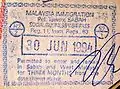 Entry stamp issued at Tawau Port