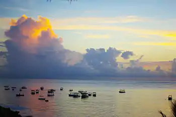 Sunset with boats in Malindi