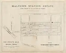 A map showing the planned housing estate next to Malvern station
