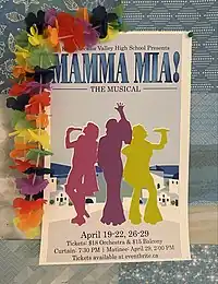 Promotional poster for Mamma Mia!, the subject of KVHS’s 2023 musical
