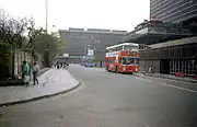 The future site of Piccadilly Gardens tram stop, photographed in 1989