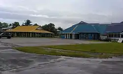 Maneapa and airport on Funafuti atoll, Tuvalu