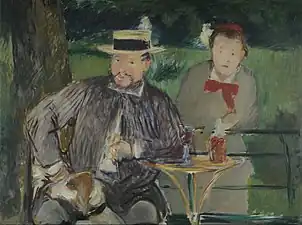 French naturalism, Portrait of Ernest Hoschedé and his daughter Martha, Manet, 1876