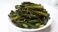 Maneul-jong-bokkeum (stir-fried garlic scapes)