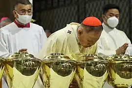 Chrism Mass at the Manila Cathedral, officiated by Manila Archbishop Jose Advincula in 2023