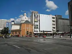 Plaza Lacson in 2014. The center of the plaza is dominated by a statue of Arsenio Lacson, made in the 1970s by sculptor Eduardo Castrillo