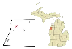 Location of Bear Lake in Manistee County, Michigan
