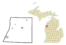 Location of Kaleva, Michigan