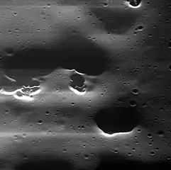 Detail of the hollows near the northern crater rim