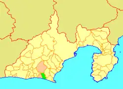 Location of Daitō in Shizuoka Prefecture