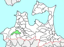 Location of Iwaki in Aomori Prefecture