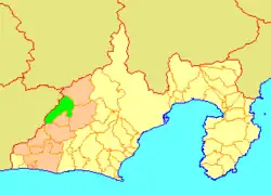 Location of Sakuma in Shizuoka Prefecture