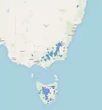Baeckea gunniana distribution