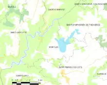 Map showing the Montézic Reservoir.