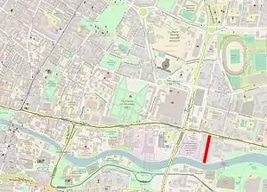Location of Krakowska Street in Bydgoszcz