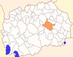 Location of Municipality of Štip