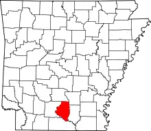 Map of Arkansas highlighting Calhoun County