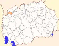 Location of Bogovinje Municipality