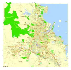 Map of the Brisbane metropolitan area