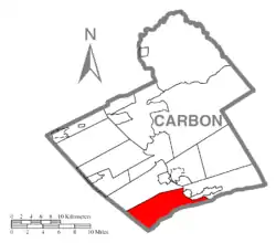 Location of East Penn Township in Carbon County