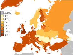 Map of Europe with BAC levels