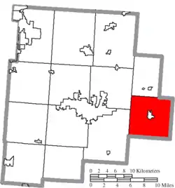 Location of Rushcreek Township in Fairfield County