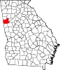 Map of Georgia highlighting Carroll County