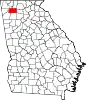 Map of Georgia highlighting Gordon County