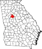 Map of Georgia highlighting Henry County