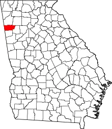 Map of Georgia highlighting Polk County