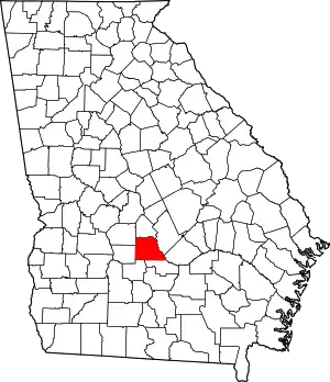 Map of Georgia highlighting Wilcox County