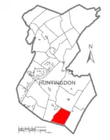 Map of Huntingdon County, Pennsylvania Highlighting Springfield Township