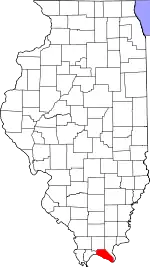 Map of Illinois highlighting Massac County