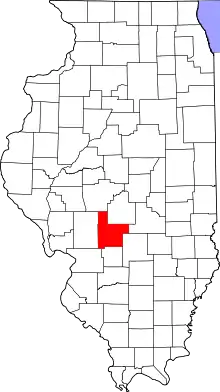 Map of Illinois highlighting Montgomery County