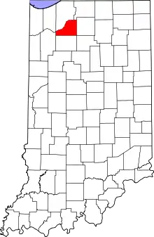 Map of Indiana highlighting Starke County