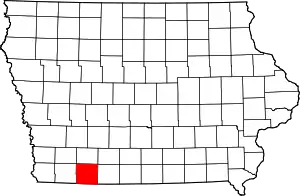 Map of Iowa highlighting Taylor County