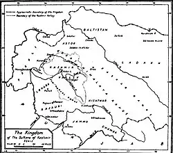Map of Kashmir during the Kashmir Sultanate