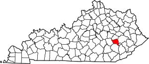 Map of Kentucky highlighting Owsley County