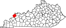 Map of Kentucky highlighting Union County