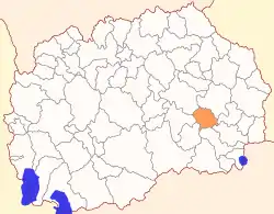 Location of Konče Municipality
