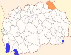 Location of Municipality of Kriva Palanka
