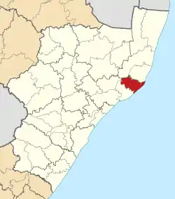 Location in KwaZulu-Natal