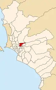 Location of El Agustino in the Lima province