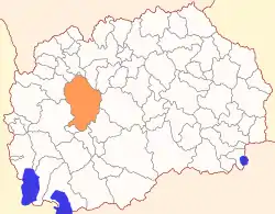 Location of Makedonski Brod Municipality