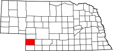 Map of Nebraska highlighting Chase County