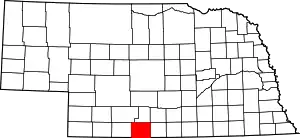 Map of Nebraska highlighting Furnas County
