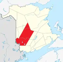 Location within New Brunswick.